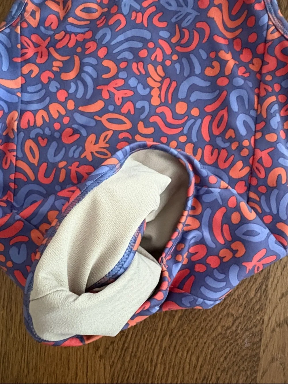 REI Girls' 6-7Y Purple & Coral Patterned One-Piece Swimsuit